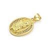 Virgin Mary Theme Rack Plating Brass Micro Pave Cubic Zirconia Pendants KK-G513-36G-2