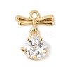 Brass Micro Pave Cubic Zirconia Pendants KK-R219-17G-1