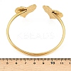 Textured 304 Stainless Steel Heart Cuff Bangles for Women BJEW-A154-01A-G-3