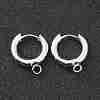 201 Stainless Steel Huggie Hoop Earring Findings STAS-P283-01C-S-1