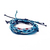 4Pcs 4 Style Alloy & Glass Braided Bead Bracelets Set BJEW-B065-09C-1