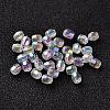 AB Color Plated Eco-Friendly Transparent Acrylic Barrel Beads TACR-L002-4mm-22-1