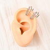 304 Stainless Steel Triple Pentagon Cuff Earrings EJEW-K268-88P-3