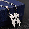 Couples 304 Stainless Steel Pendant Necklaces and Stud Earrings SJEW-D070-17P-2