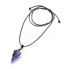 Natural Amethyst Pendants Necklaces NJEW-E140-A02-1