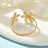 Ion Plating(IP) 304 Stainless Steel Open Cuff Ring for Women X-RJEW-M025-05G-3