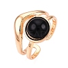 Round Natural Obsidian Finger Rings RJEW-N046-10F-2