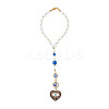 Heart with Evil Eye Alloy Enamel Hanging Ornaments HJEW-DR00016-1