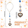 Heart with Evil Eye Alloy Enamel Hanging Ornaments HJEW-DR00016-2