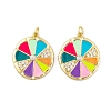 Brass Micro Pave Cubic Zirconia Pendants KK-E108-15G-1