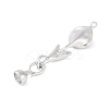 Brass Pave Clear Cubic Zirconia Fold Over Clasps KK-F875-11P-2