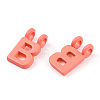 Rack Plating Spray Painted Alloy 2-Loop Link Pendants PALLOY-N176-01B-3