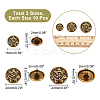 CHGCRAFT 30Pcs 3 Style Alloy Shank Buttons FIND-CA0004-77AG-2
