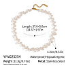 Elegant Natural Freshwater Pearl Beaded Necklaces with Real 18K Gold Plated 304 Stainless Steel End Chains for Women TC0594-6-1