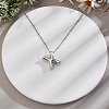 1pc Brass Chain with Alloy Letter Pendants Necklaces NJEW-LP0001-41X-P-3