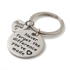 1Pc Teacher's Day Gift 201 Stainless Steel Word Thank You Keychains KEYC-FS0001-08-4