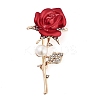 Valentine's Day Rose Zinc Alloy Crystal Rhinestone Brooches LS-JEWB-I031-02B-1