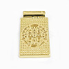 Rack Plating Religion Brass Pave Shell Rectangle Pendants KK-K345-14G-01-3