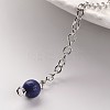 Platinum Tone Brass Lapis Lazuli Cone Hexagonal Pointed Dowsing Pendulums MAK-M015-01A-3