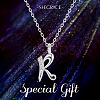 SHEGRACE 925 Sterling Silver Initial Pendant Necklaces JN914A-5