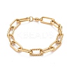 304 Stainless Steel Paperclip Chain Bracelets X-BJEW-F412-02G-7
