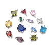 Brass Micro Pave Cubic Zirconia Connector Charms KK-F892-54P-1