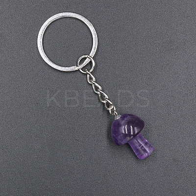 Natural Amethyst Mushroom Keychain MUSH-PW0002-03V-1