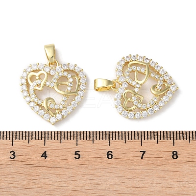 Rack Plating Brass Micro Pave Cubic Zirconia Pendants KK-K340-04G-1