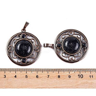 Synthetic Blue Goldstone Pendants G-Q158-03-14-1