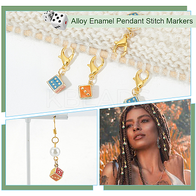 Alloy Enamel Pendant Stitch Markers HJEW-AB00601-1