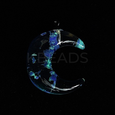 Luminous Transparent Resin Pendants RESI-WH0081-01D-1