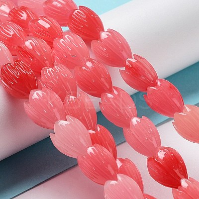 Synthetic Coral Beads Strands G-Q1007-01B-01-1