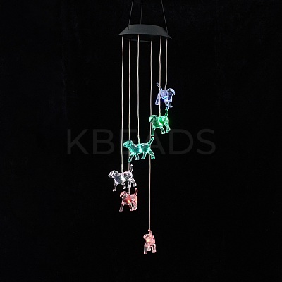 LED Solar Powered Dog Wind Chime HJEW-I009-04-1