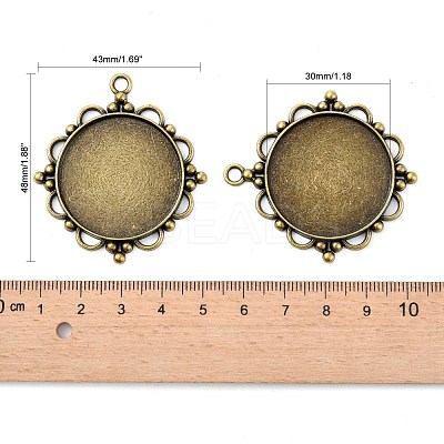 Vintage Tibetan Style Alloy Pendant Cabochon Settings TIBEP-M018-92AB-NF-1