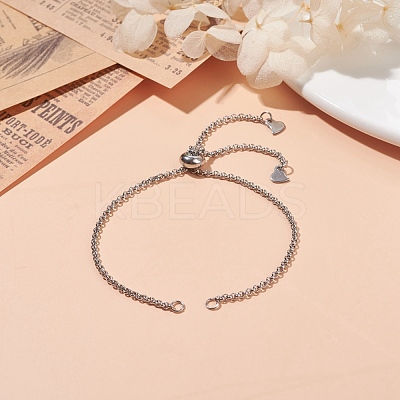 304 Stainless Steel Rolo Chain Slider Bracelet Making AJEW-JB01117-02-1