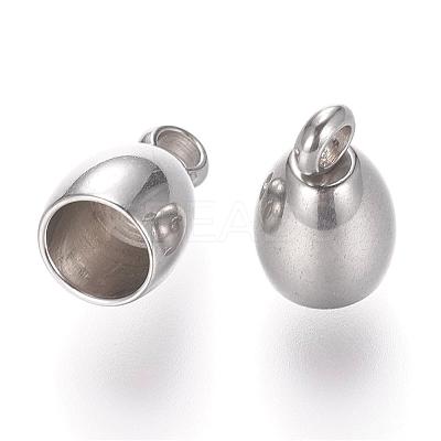 Tarnish Resistant 201 Stainless Steel Cord Ends STAS-P118-01-1