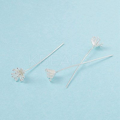 Brass Flower Head Pins KK-G413-03S-1