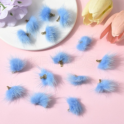 Faux Mink Fur Tassel Pendant Decorations FIND-YW0002-24F-1