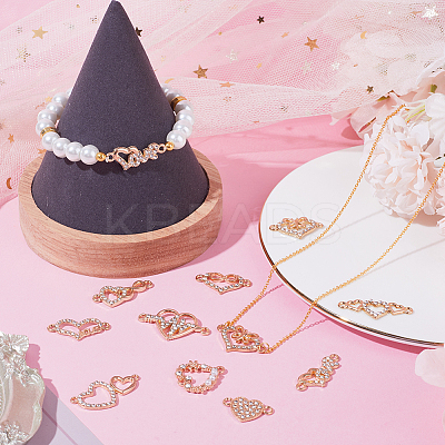 40Pcs 10 Styles Alloy Crystal Rhinestone Connector Charms ALRI-SC0001-31-1