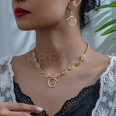 Vortex Alloy Pendant Necklace & Dangle Earrings Sets FS-WGE9BDE-01-1