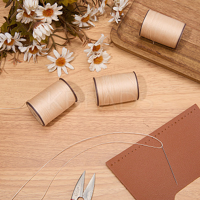 3 Rolls Flat Waxed Polyester Thread String YC-CL0001-02A-1