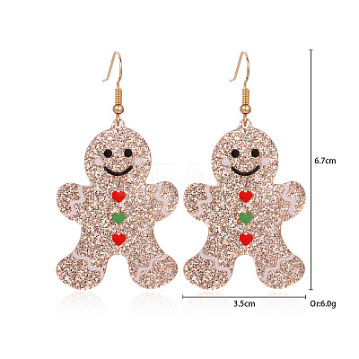 Christmas Alloy Rhinestone Dangle Earrings FS-WGC5D36-14-1