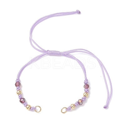 AB Color Plated Faceted Rondelle Glass Braided Bead Bracelet Making AJEW-JB01544-1