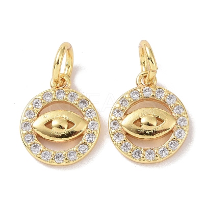 Real 18K Gold Plated Brass Micro Pave Cubic Zirconia Pendants KK-L209-039G-07-1