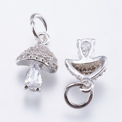 Brass Micro Pave Cubic Zirconia Charms RB-I077-25P-RS-1