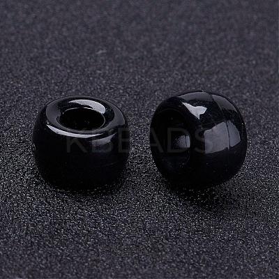 Opaque Acrylic European Large Hole Beads PL338-45-1