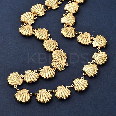 Beach 304 Stainless Steel Sea Animals Link Chain Necklaces for Women NJEW-G178-04G-02-1