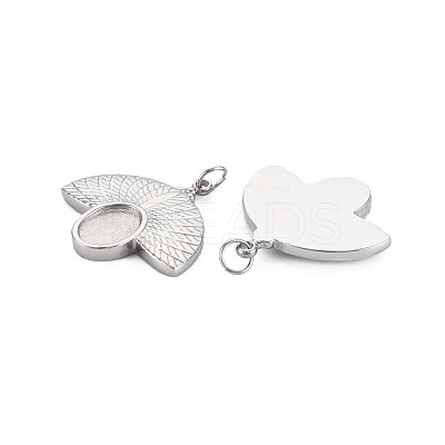 304 Stainless Steel Pendant Enamel Settings STAS-N097-157P-1