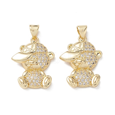 Brass Micro Pave Cubic Zirconia Pendants KK-M240-13G-1