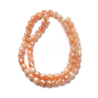 Electroplate Glass Beads Strand GLAA-G088-03F-1